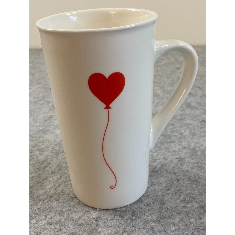 Starbucks‎ 2017 Red Heart Balloon White Ceramic Coffee Mug 16oz